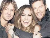  ?? Michael Becker
Fox Broadcasti­ng ?? JUDGES Keith Urban, left, Jennifer Lopez and Harry Connick Jr. of “Idol,” which will end after 15 seasons.