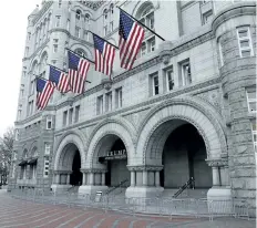  ?? THE ASSOCIATED PRESS FILES ?? The exterior of the Trump Internatio­nal Hotel in downtown Washington. The Trump Organizati­on says it will not ask guests at its hotels and resorts if they are using money from foreign government­s to pay their bills.