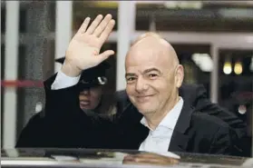  ?? FOTO: AP ?? Gianni Infantino quiere limitar los movimiento­s de jugadores, sobre todo en invierno