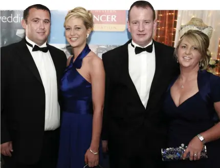  ??  ?? Back in time: Jason Corbett and Molly Martens with David and Tracey Lynch at a Limerick cancer ball in 2009