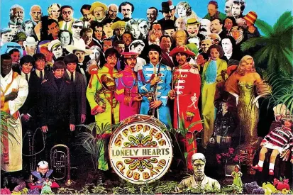  ?? ?? COVER STORY: The Beatles’ famous Sgt Pepper’s Lonely Hearts Club Band sleeve. Below, tying the knot