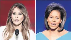  ??  ?? El discurso de Melania Trump incluyó líneas casi idénticas al que pronunció Michelle Obama en 2008.