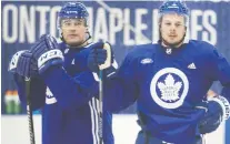  ?? ERNEST DOROSZUK FILES ?? Former Maple Leafs teammates Patrick Marleau, left, and Auston Matthews will both miss out on their chance to right the wrongs of the season if the Stanley Cup Playoffs are cancelled.
