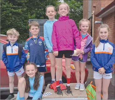  ?? ?? Some of the Grange-Fermoy AC juveniles who participat­ed in the County Track and Field championsh­ip.