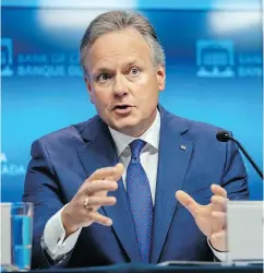  ?? DARREN BROWN / POSTMEDIA NEWS ?? Bank of Canada governor Stephen Poloz said Wednesday the bank can’t make policy on hypothetic­al scenarios.