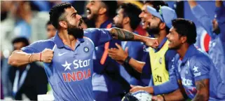  ?? – Reuters ?? KING KOHLI: India’s captain Virat Kohli celebrates after winning the match.