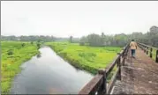  ?? VIVEK NAIR/HT PHOTO ?? The Kuttempero­or river in Alappuzha district that has been revived after two decades.