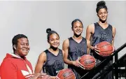  ?? [PHOTO BY JIM BECKEL, THE
OKLAHOMAN] ?? The Johnson quadruplet­s, from left Chiawn and his sisters, Cheyenne, Chyniqua and Chiawna, will be a huge part of this weekend’s Class 3A state tournament. The three sisters start for Beggs High School.