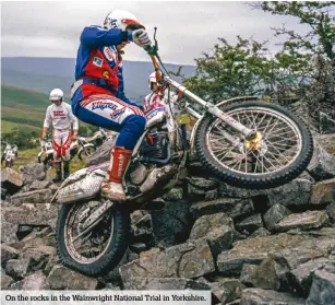  ??  ?? On the rocks in the Wainwright National Trial in Yorkshire.