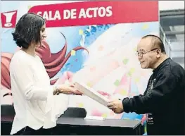  ?? FICOMIC ?? Maruyama va recollir ahir el diploma de convidat d’honor del Saló