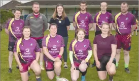  ?? ?? The Ballylande­rs Macra Tag Rugby panel, back row: Liam O’Donoghue, Eoin Quinn, President Elaine Houlihan, Peter Moloney, Darragh O’Malley and JohnJoe Daly; Front row: Sarah Quinlan, Denise Daly, Siobhan Dunne and Grace O’Gorman.