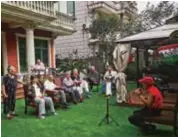  ?? ?? The musical performanc­e at the Dongfeng Senior Nursing Home — Ti Gong