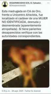  ?? ?? Denuncia. Los cadáveres son retomados en redes para alertar a los familiares.