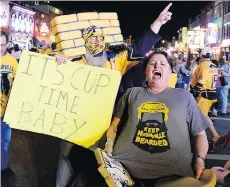  ?? MARK ZALESKI/THE ASSOCIATED PRESS ?? Nashville Predators fans are delirious with joy with their team set to compete in its first Stanley Cup final. They’ll face the defending NHL champion Pittsburgh Penguins.