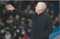  ?? (AFP) ?? Real Madrid’s Italian coach Carlo Ancelotti during the Spanish league match between Real Madrid CF and Real Sociedad at the Santiago Bernabeu stadium in Madrid on Sunday.