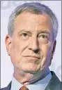  ??  ?? Mayor de Blasio