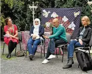  ??  ?? Alexandra Husemeyer (von links) sprach mit Samah Beidak, Ralf-uwe Beck und Katja Wolf über Freiheit.