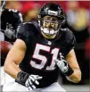  ?? CURTIS COMPTON / CCOMPTON@AJC.COM ?? Falcons center Alex Mack has started every one of his 157 games he’s played since 2009.