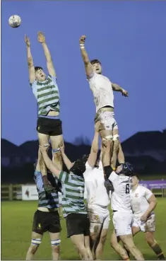  ??  ?? Climbing high during the O’Connor Cup game.