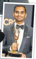  ?? PHOTO: JORDAN STRAUSS/AP ?? >> Aziz Ansari won the Best Writing in Comedy award