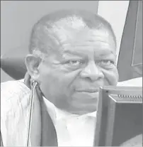  ??  ?? Sir Dennis Byron reading the decision of the Trinidad-based final court.