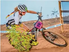  ?? Foto: Erhard Goller ?? Antonia Daubermann war auf Platz zehn beste deutsche U23 Fahrerin beim Moun tainbike Weltcup in Südafrika.