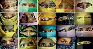  ?? AP ?? This combinatio­n photograph comprises portraits of some of the Rohingya Muslim women taken during an interview with The Associated Press in November 2017 in Kutupalong and Gundum refugee camp in Bangladesh. They said they were raped by members of Myanmar’s armed forces.