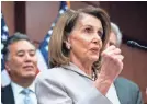  ?? JIM LO SCALZO/EPA-EFE ?? House Speaker Nancy Pelosi unveils the Climate Action Now Act on Wednesday.