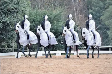  ??  ?? Skilled competitor­s: Members of the St Mary of the Angels Secondary College’s Equestrian Team competing on the day.