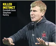  ??  ?? KILLER INSTINCT Dundalk boss Stephen Kenny