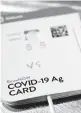  ?? TED S. WARREN/AP ?? Results from a BinaxNOW rapid COVID-19 home test are usually ready in 10 to 20 minutes.