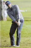  ?? AP PHOTO ?? JUST THE CHIP: Henrik Stenson hits to the 16th green yesterday at the Arnold Palmer Invitation­al in Orlando, Fla.