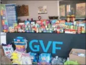  ?? SUBMITTED PHOTO ?? Greater Valley Forge Transporta­tion Management Associatio­n and its partners have kicked off their annual food drive. These are some of the items dropped off at GVF during the 2017 drive.