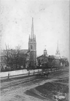  ??  ?? Muddy, unpaved Church Street in the 1860s