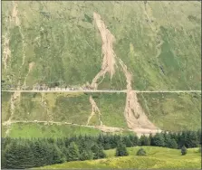  ??  ?? One of the many landslides on the A83 at the Rest.