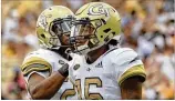  ?? HYOSUB SHIN / HSHIN@AJC.COM ?? TaQuon Marshall (16) had much to celebrate against Alcorn State, but the QB admits he could have played better.