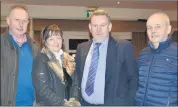 ?? (Pic: John Ahern) ?? L-r: Noel and Colette Walsh (Fermoy), Cllr Frank Roche (Castletown­roche) and Niall Desmond (Glanworth) who attended last week’s ICSA meeting in The Firgrove Hotel, Mitchelsto­wn.