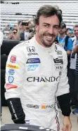  ?? MICHAEL CONROY/ THE ASSOCIATED PRESS ?? Former Formula One champion Fernando Alonso will be on the grid in Sunday’s Indianapol­is 500 IndyCar race.