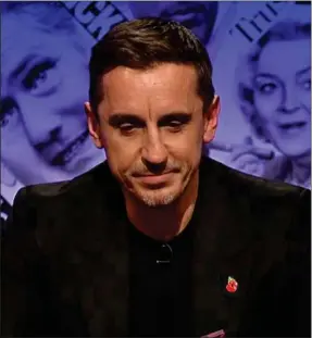  ?? ?? DEFENSIVE: Gary Neville was left flounderin­g on Have I Got News For You