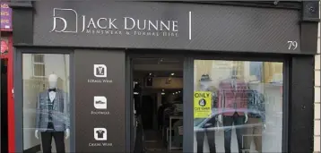  ??  ?? Jack Dunne, Main Street, Gorey, menswear and formal hire.