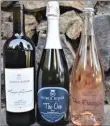  ?? Special to Okanagan Newspaper Group ?? The trio from Noble Ridge Winery in Okanagan Falls — King’s Ransom Red Meritage 2017 ($65), The One Sparkling 2016 ($40) and The Fizzy One Rose Frizzante ($22).