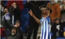  ?? Espanyol. Photograph: Juan Herrero/EPA ?? Real Sociedad's Alexander Isak celebrates after scoring the late winner against