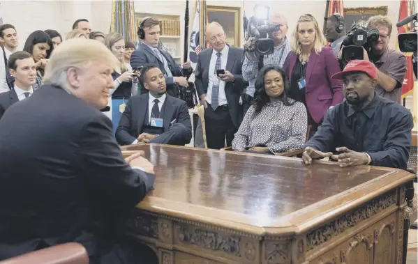  ?? PICTURE: SAUL LOEB/AFP/GETTY ?? 0 Kanye West meets his political hero, Donald Trump, in the White House – but the president was using him, says Charles M Blow