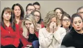  ?? REUTERS ?? ■ Victims and others during a hearing of USA gymnastics.