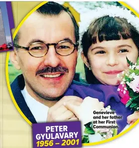  ??  ?? Genevieve and her father at her First Communion.