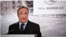  ??  ?? Real Madrid president Perez: 'The Super League is not a closed league, it’s absolutely not true'