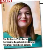  ??  ?? Die Grünen- Politikeri­n Katharina Fegebank (43) lebt mit ihrer Familie in Eilbek.