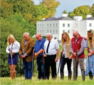  ?? ?? Top guns: Shooting enthusiast­s at the Welsh Game Fair carried out their own salute and a two-minute silence