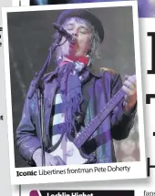  ??  ?? Libertines frontman Pete Doherty Iconic