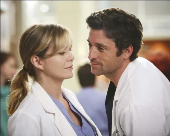  ?? ?? Ellen Pompeo and Patrick Dempsey in “Grey’s Anatomy”